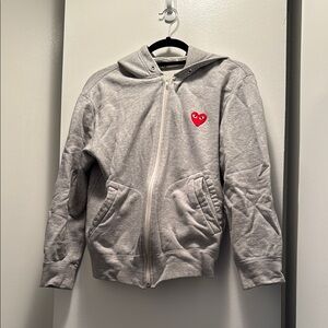Commes des garçon grey heart zip up